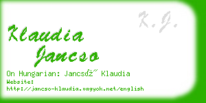 klaudia jancso business card